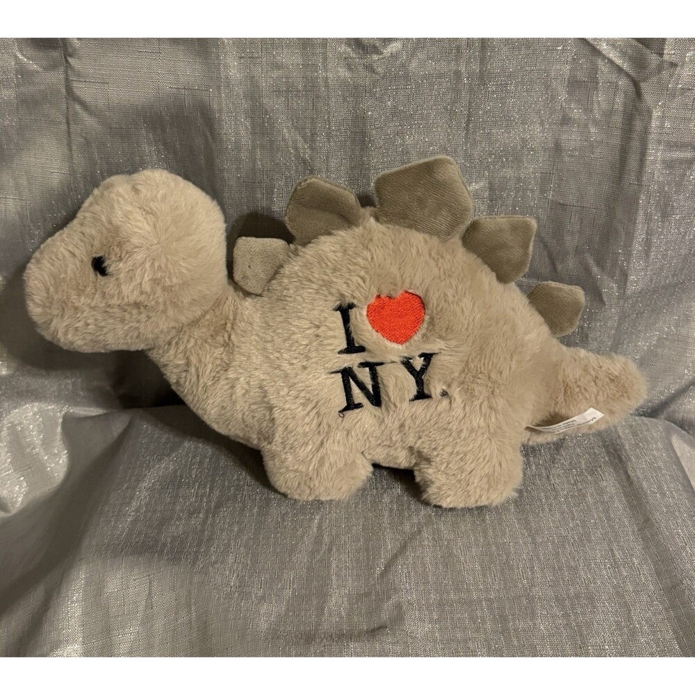 Official I Love NY New York - Large Dinosaur Gray Stegosaurus Soft Plush Toy